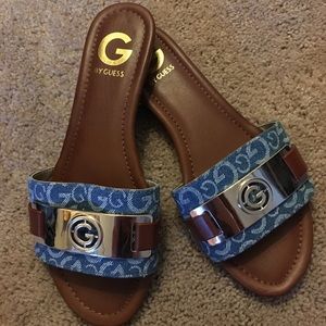g by guess jeena slide flat sandals
